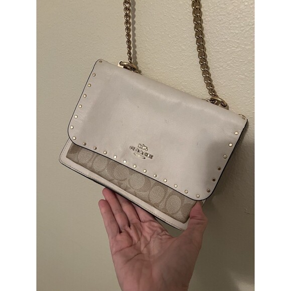 Coach Klare Crossbody Bag in Signature Canvas with Rivets - Picture 2 of 14